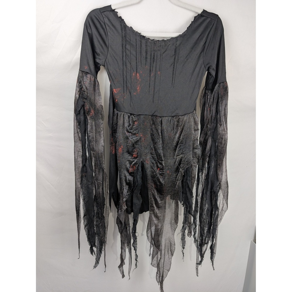 Tattered Whimsigoth Ghostly Fringe Top Size M Black Vampy Witchy Dark Ghostly - Picture 6 of 10